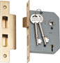 Mortice Lock 5 Lever Polished Brass CTC57mm Backset 57mm