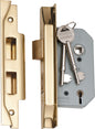 Mortice Lock 5 Lever Rebated Polished Brass CTC57mm Backset 46mm