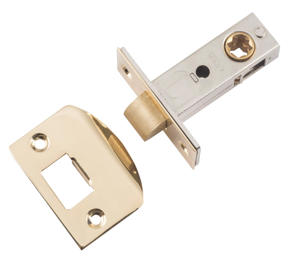 Tube Latch Split Cam Hard Sprung 'D' Striker Polished Brass Backset 45mm