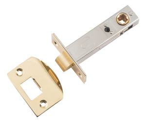 Tube Latch Split Cam Hard Sprung 'D' Striker Polished Brass Backset 70mm