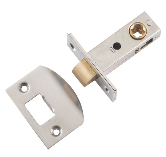 Tube Latch Split Cam Hard Sprung 'D' Striker Satin Nickel Backset 45mm