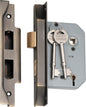 Mortice Lock 5 Lever Rebated Antique Brass CTC57mm Backset 57mm