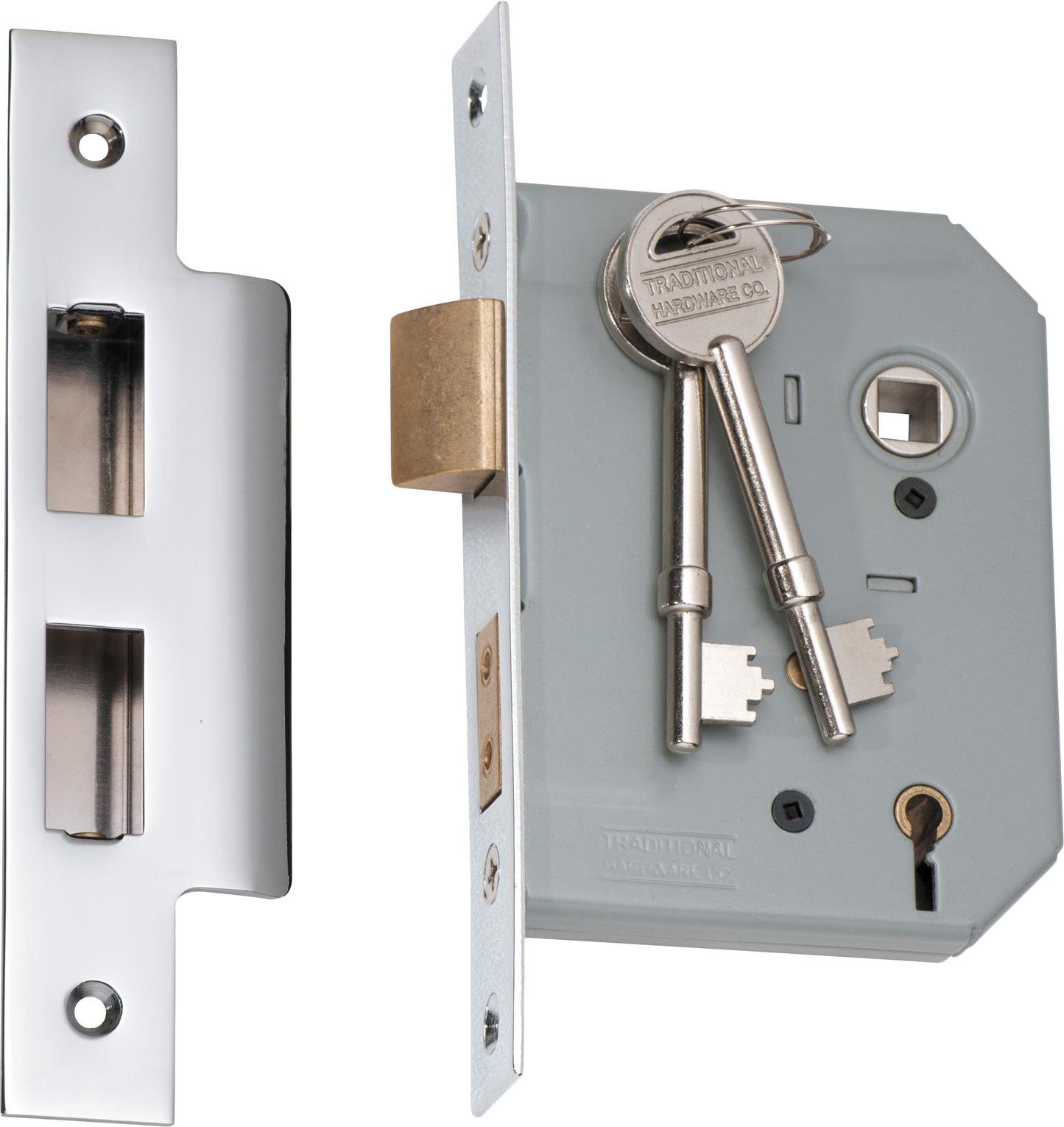 Mortice Lock 5 Lever Chrome Plated CTC57mm Backset 57mm