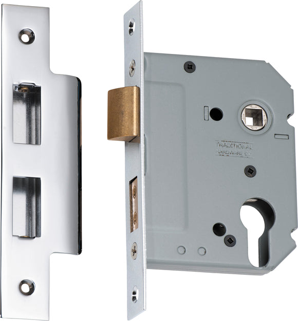 Mortice Lock Euro Chrome Plated CTC47.5mm Backset 57mm