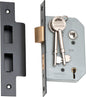 Mortice Lock 5 Lever Matt Black CTC57mm Backset 46mm