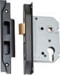 Mortice Lock Euro Rebated Matt Black CTC47.5mm Backset 57mm