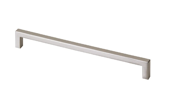ELITE LIA SQUARE HANDLE HOLE CENTRE AVAILABLE IN 4 SIZES : 128MM ,192MM ,320MM ,492MM BRUSHED NICKEL