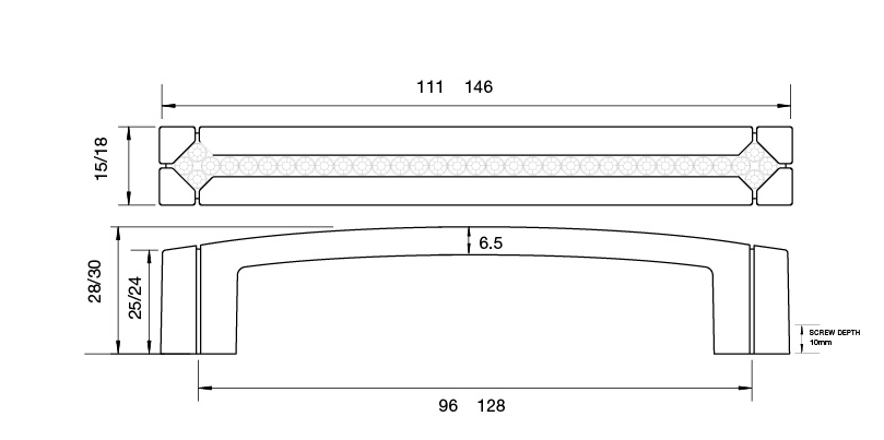 Kethy Polaris Handle Multi Stone Polished Chrome Available in 2 Sizes : 96mm ,128mm