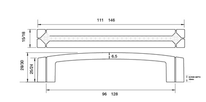 Kethy Polaris Handle Multi Stone Polished Chrome Available in 2 Sizes : 96mm ,128mm