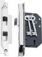 Mortice Lock 3 Lever Rebated Chrome Plated CTC57mm Backset 44mm