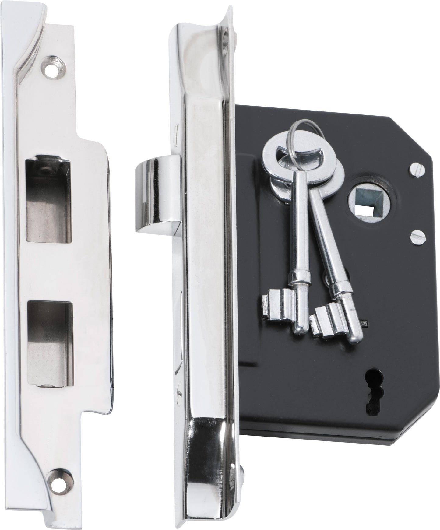 Mortice Lock 3 Lever Rebated Chrome Plated CTC57mm Backset 57mm
