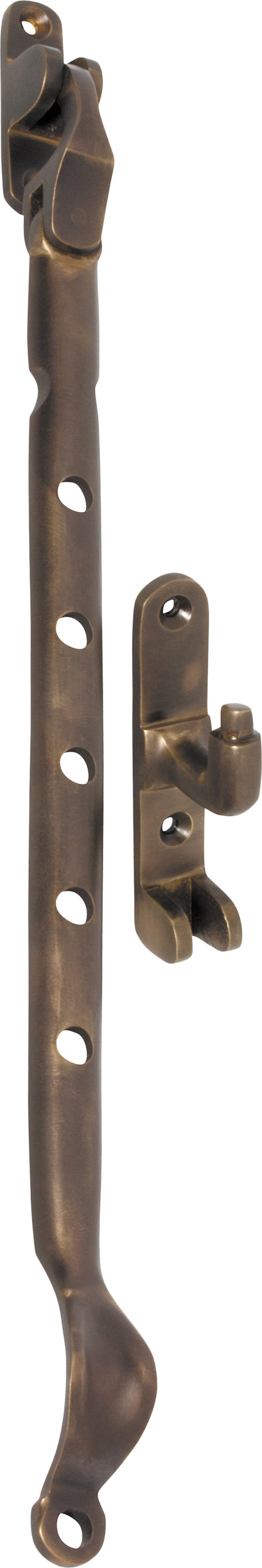 Casement Stay Sidemount Antique Brass L300mm