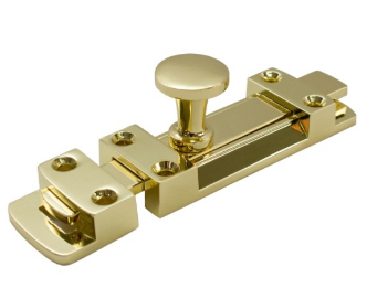 Jaeco 100mm Slide Door Bolt In 3 Colours : Brass Plated ,Chrome ,Satin Chrome