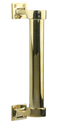 Drake & Wrigley 1424 Tubular Offset Pull Handle In 3 Colours : Florentine Bronze ,Brass Plate ,Satin Chrome Plate