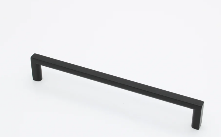 ELITE HILTON SQUARE HANDLE HOLE CENTRE AVAILABLE IN 3 SIZES : 160MM ,192MM ,256MM SATIN BLACK