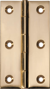 Hinge Fixed Pin Polished Brass H89xW50xT2.5mm