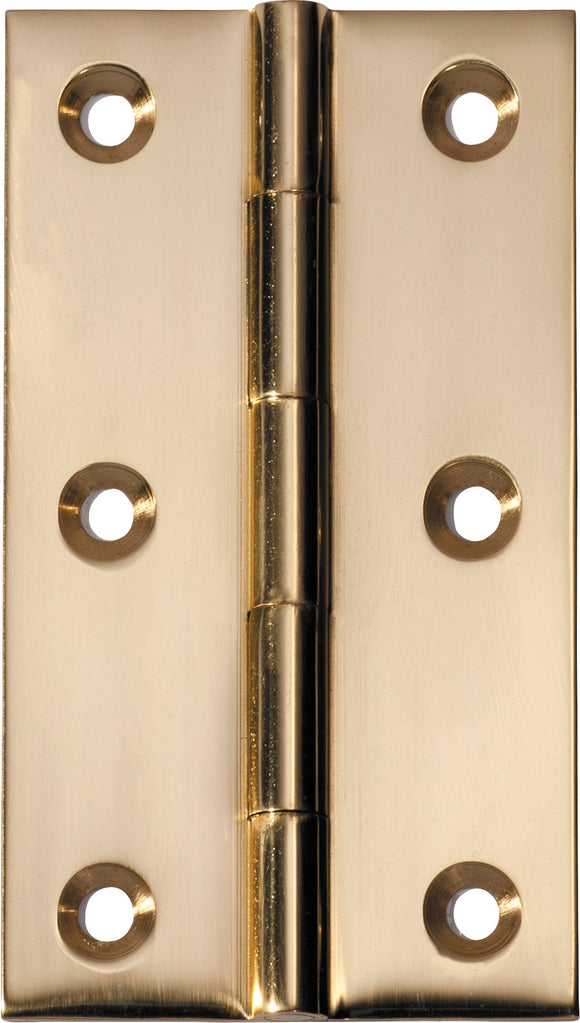 Hinge Fixed Pin Polished Brass H89xW50xT2.5mm