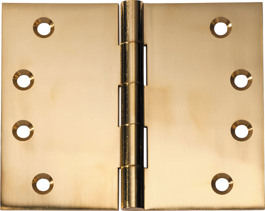 Hinge Broad Butt Polished Brass H100xW125xT4mm