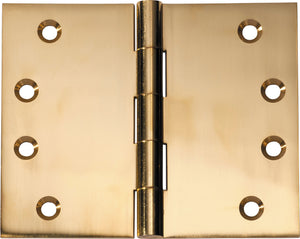 Hinge Broad Butt Polished Brass H100xW125xT4mm
