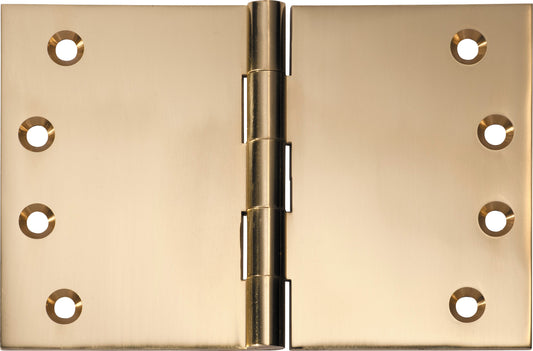 Hinge Broad Butt Polished Brass H100xW150xT4mm