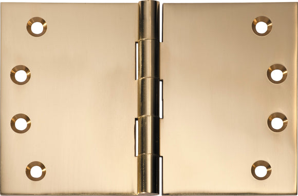 Hinge Broad Butt Polished Brass H100xW150xT4mm