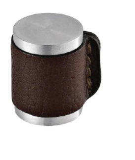 JNF Natural Leather Door Stop Stainless Steel - Brown & Black