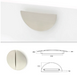 ELITE LUNA 1/2 ( HALF ) MOON HANDLE HOLE CENTRE 64MM ( LENGTH 98MM x HEIGHT 20MM x THIKNESS 2MM ) - AVAILABLE IN 3 COLOURS : BRUSHED NICKEL MATT ,BRUSHED GOLD SATIN BLACK,