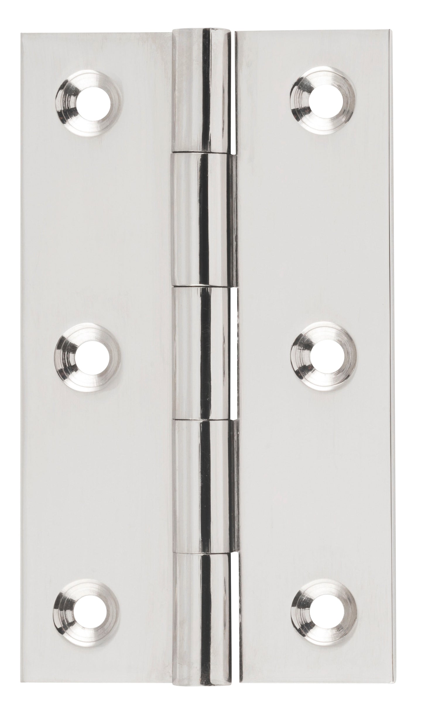 Hinge Fixed Pin Polished Nickel H89xW50xT2.5mm