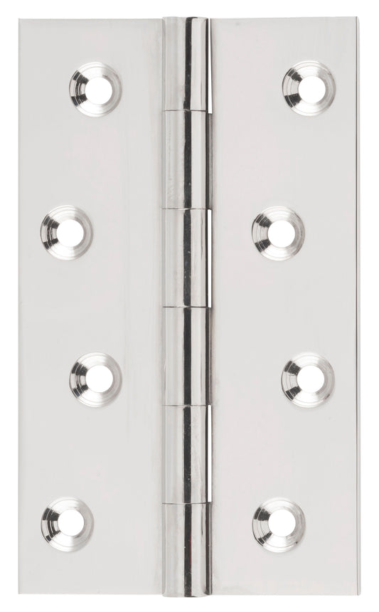 Hinge Fixed Pin Polished Nickel H100xW60xT2.5mm