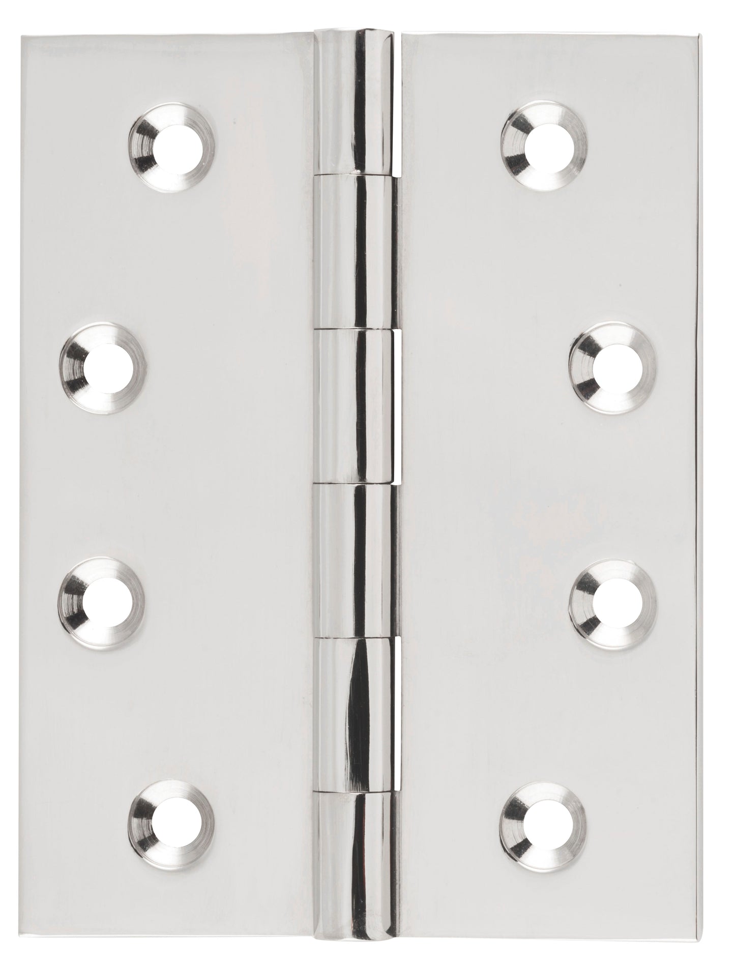 Hinge Fixed Pin Polished Nickel H100xW75xT3mm