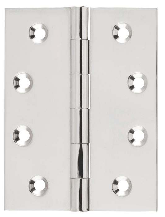Hinge Fixed Pin Polished Nickel H100xW75xT3mm