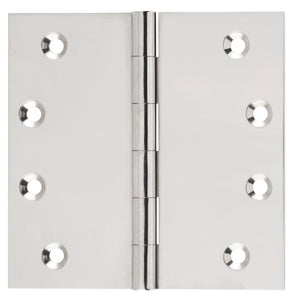 Hinge Fixed Pin Polished Nickel H100xW100xT3mm