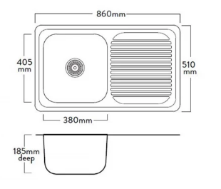 MERCER HORIZON EH102 SINGLE BOWL WITH DRAINER REVERSIBLE
