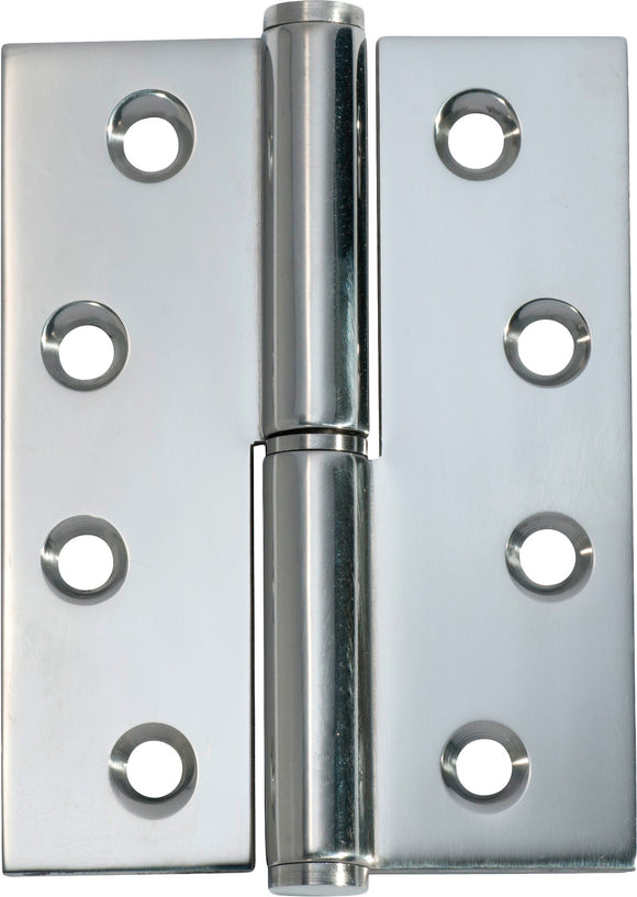 Hinge Lift Off Left Hand Chrome Plated H100xW75xT2.5mm