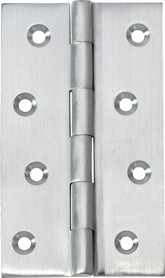 Hinge Fixed Pin Satin Chrome H100xW60xT2.5mm