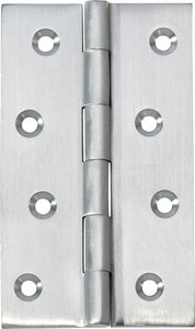 Hinge Fixed Pin Satin Chrome H100xW60xT2.5mm