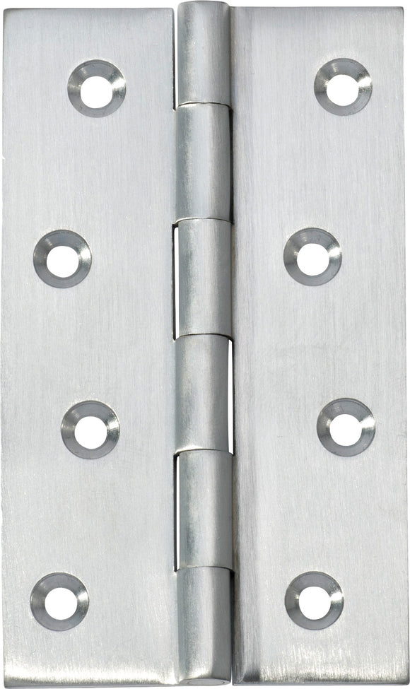 Hinge Fixed Pin Satin Chrome H100xW60xT2.5mm