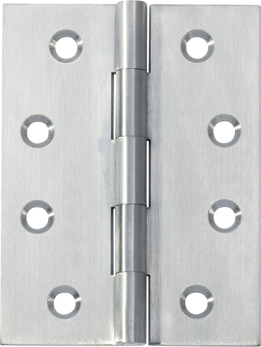 Hinge Fixed Pin Satin Chrome H100xW75xT3mm