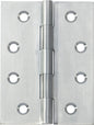 Hinge Fixed Pin Satin Chrome H100xW75xT3mm