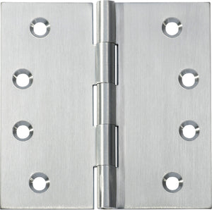 Hinge Fixed Pin Satin Chrome H100xW100xT3mm