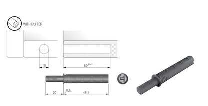 ELITE K PUSH TECH 20MM W/MAGNET & BUFFER - WHITE