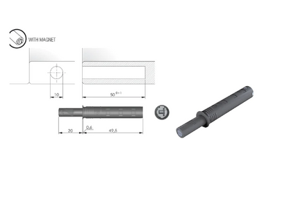 ELITE K PUSH TECH 20MM W/MAGNET & BUFFER - WHITE