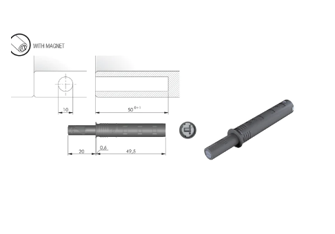 ELITE K PUSH TECH 20MM W/MAGNET & BUFFER - WHITE