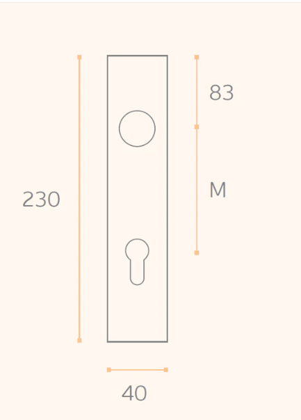 JNF Plate With Spring for European Cylinder 230mm x 40mm Finish Stainless Steel