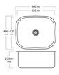 MERCER EL102 QUESTO LAUNDRY BOWL WELD IN NO OVERFLOW & WITH OVERFLOW