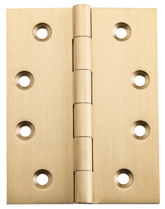 Hinge Fixed Pin Satin Brass H100xW75xT3mm