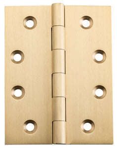 Hinge Fixed Pin Satin Brass H100xW75xT3mm