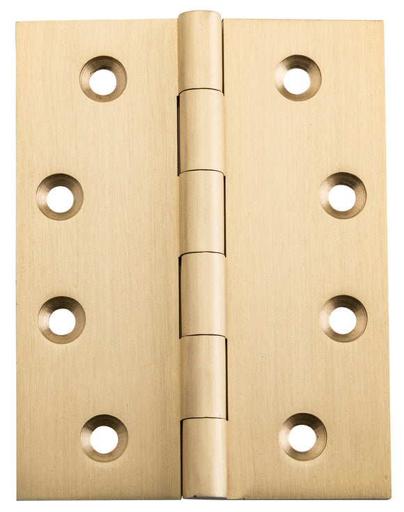 Hinge Fixed Pin Satin Brass H100xW75xT3mm