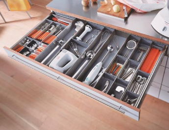Blum ORGA-LINE Combination Insert M height 98.5mm, length 450mm-550mm ( 3 sizes ), width's 289mm (Trays + wide void) For NL