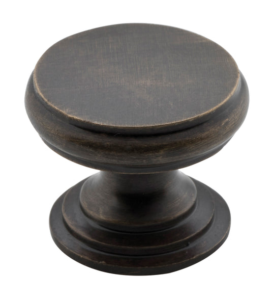 Cupboard Knob Flat Antique Brass D25xP20mm